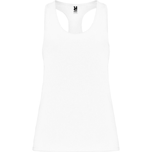 [00022718] CA6656 AIDA ROLY - Camiseta técnica de tirantes entallada transpirable y elástica (BLANCO, S)
