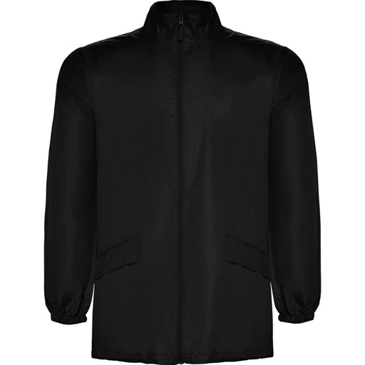 [00024444] CB5074 ESCOCIA ROLY - Chubasquero con cuello alto y capucha extraíble con cordón ajustable (NEGRO, S)