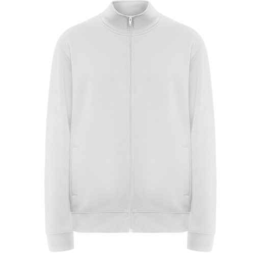 [00025855] CQ6439 ULAN ROLY - Sudadera unisex con cremallera frontal y cuello alto (BLANCO, XS)