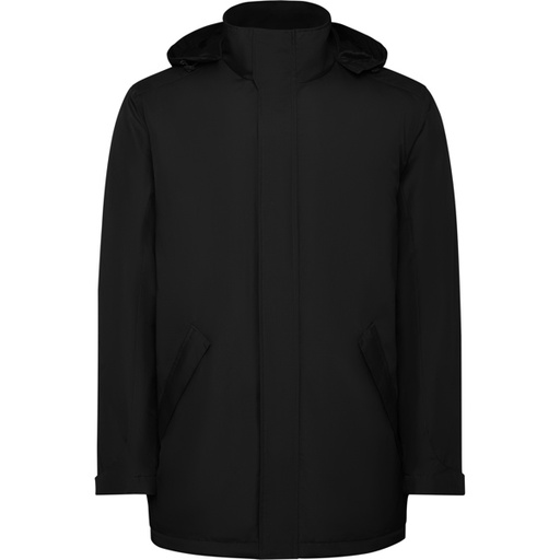 [00028873] PK5072 AMERICA ROLY - Parka acolchada con capucha extraíble con ajustadores elásticos (NEGRO, 10)