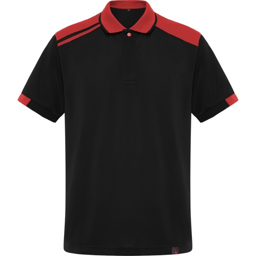 [00030846] PO8410 SAMURAI ROLY - Polo manga corta (NEGRO/ROJO, S)