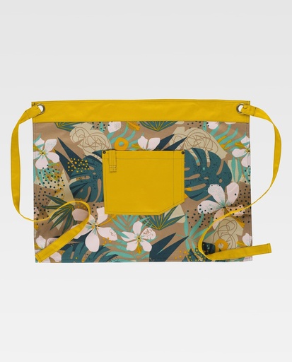 [00164073] M757 WORKTEAM - Delantal (ESTAMPADO HOJAS TROPICALES+MOSTAZA)