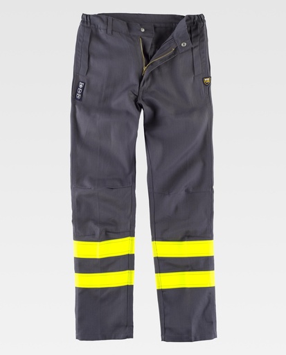 [00157021] B1494 WORKTEAM - Pantalon (GRIS+AMARILLO A.V., S)