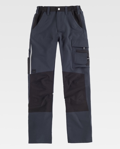 [00037224] B4042 WORKTEAM - Pantalon (GRIS+NEGRO, S)