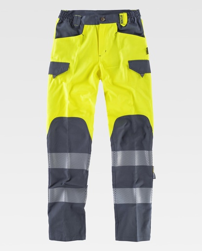 [00039491] C2715 WORKTEAM - Pantalon (AMARILLO A.V. + GRIS OSCURO, S)