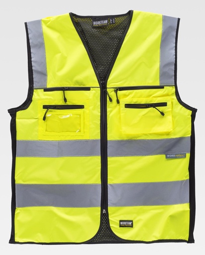 [00039549] C2901 WORKTEAM - Chaleco (AMARILLO A.V.+NEGRO, M)