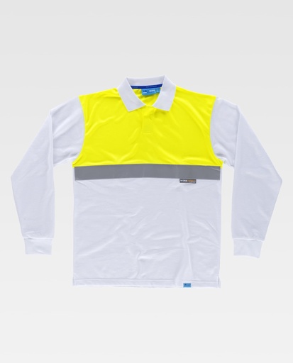 [00039958] C3443 WORKTEAM - Polo (BLANCO+AMARILLO A.V., S)