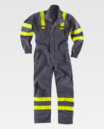 [00041604] C5094 WORKTEAM - Buzo (GRIS+AMARILLO A.V., XL)