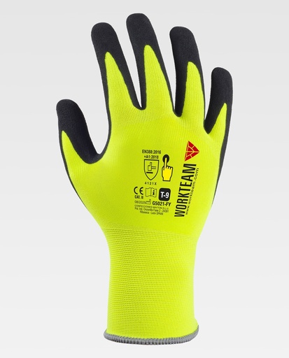 [00042050] G5021 WORKTEAM - Guante (AMARILLO FLÚOR+NEGRO, 10)