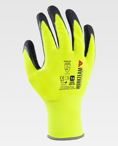 [00042082] G6000 WORKTEAM - Guante (AMARILLO FLÚOR+NEGRO, 10)