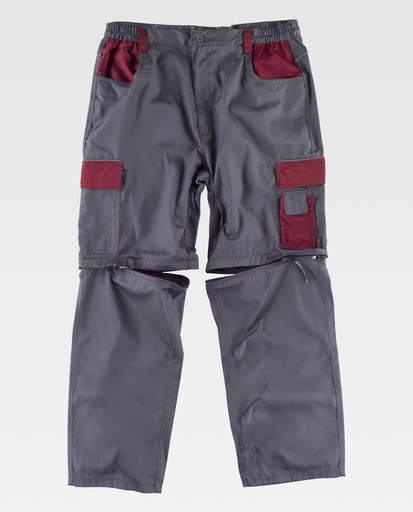 [00046823] WF1850 WORKTEAM - Pantalon (GRIS+GRANATE, 38)