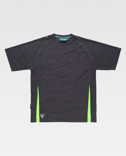 [00047020] WF2716 WORKTEAM - Camiseta (GRIS OSCURO+VERDE LIMA, S)