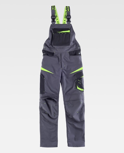 [00047050] WF2727 WORKTEAM - Peto (GRIS OSCURO+NEGRO+VERDE LIMA, S)