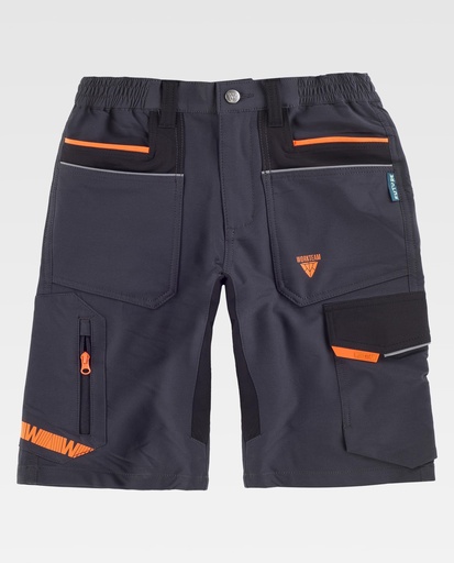 [00047201] WF3017 WORKTEAM - Bermuda (GRIS OSCURO+NEGRO+NARANJA FLUOR, S)