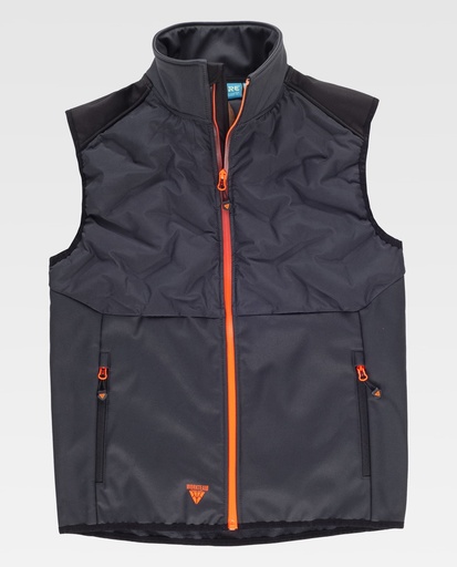[00047234] WF3026 WORKTEAM - Chaleco (GRIS OSCURO+NEGRO+NARANJA FLUOR, S)