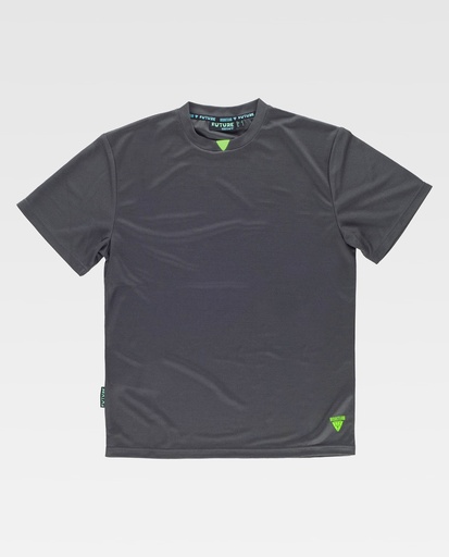 [00047305] WF3216 WORKTEAM - Camiseta (GRIS+VERDE FLÚOR, S)