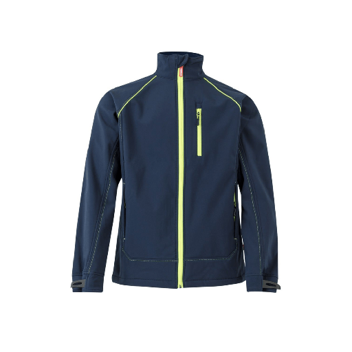 [5149] 206001 VELILLA - Cazadora soft shell Fluor Match Industria (AZUL MARINO/AMARILLO FLÚOR, S)