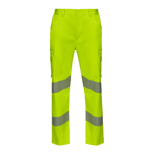 [5860] 303009S VELILLA - Pantalón stretch cinta segmentada (AMARILLO FLÚOR, S)