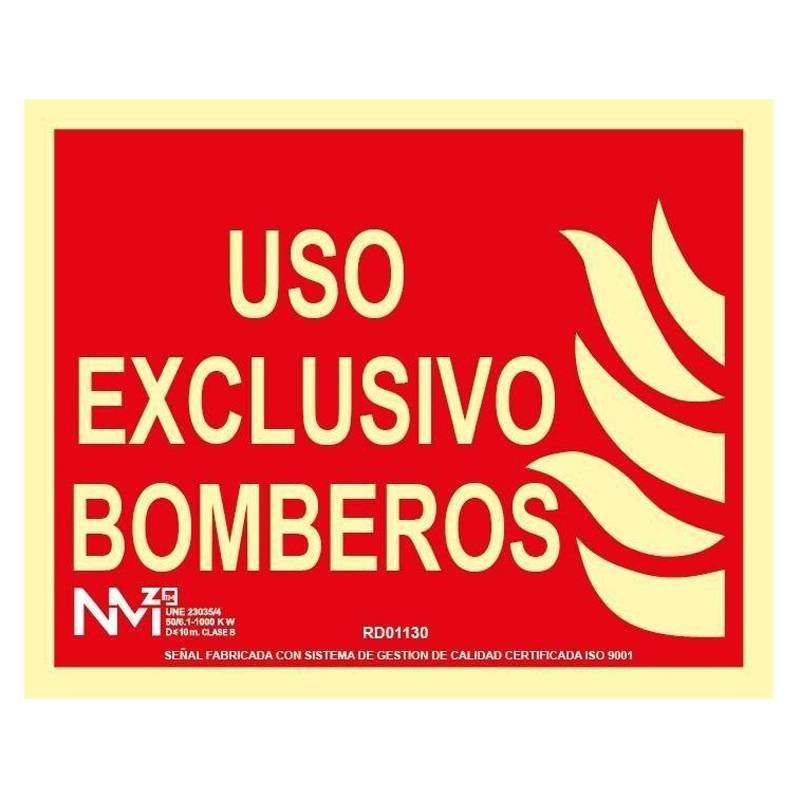 B01130 NORMALUZ - S. USO OBLIG BOMBEROS 320X160 CLASE B