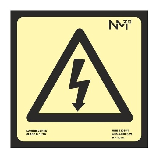 [00118918] B0A130 NORMALUZ - SEÑAL RIESGO ELECTRICO PVC 0,7mm Clase B 210X210mm
