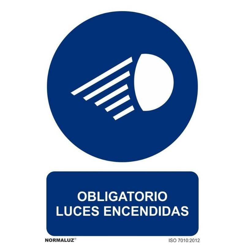 RD20064 NORMALUZ - SEÑAL OBLIGACION LUCES ENCENDIDAS PVC 0,7mm 210X300mm