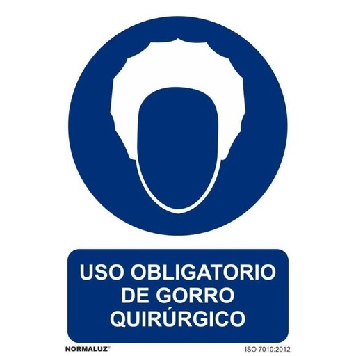 [00120408] RD20066 NORMALUZ - SEÑAL OBLIG GORRO QUIRURGICO PVC 0,7mm 210X300mm