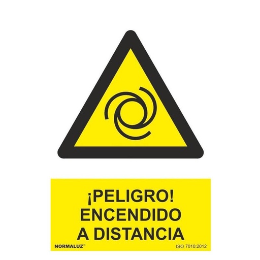 [00120993] RD30069 NORMALUZ - SEÑAL PELIGRO ENCENDIDO A DISTANCIA PVC 0,7mm 210X300mm