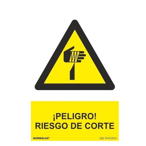 [00120990] RD30066 NORMALUZ - SEÑAL PELIGRO DE CORTE PVC 0,7mm 210X300mm