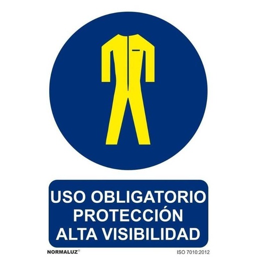 [00120409] RD20070 NORMALUZ - SEÑAL OBLIGATORIO ROPA ALTA VISIBILIDAD PVC 0,7mm 210X300mm