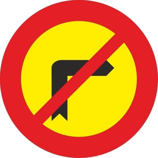 [00119769] V10018 NORMALUZ - SEÑAL VIAL METALICA GIRO DERECHA PROHIBIDO 500mm