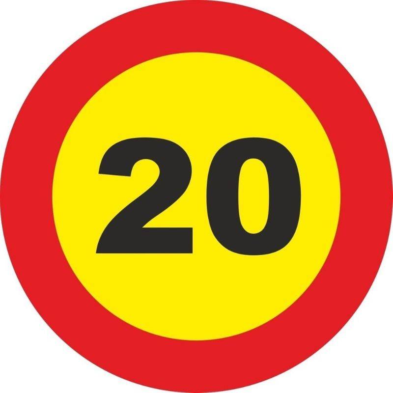 V10020 NORMALUZ - SEÑAL VIAL METALICA LIMITE 20km 500mm