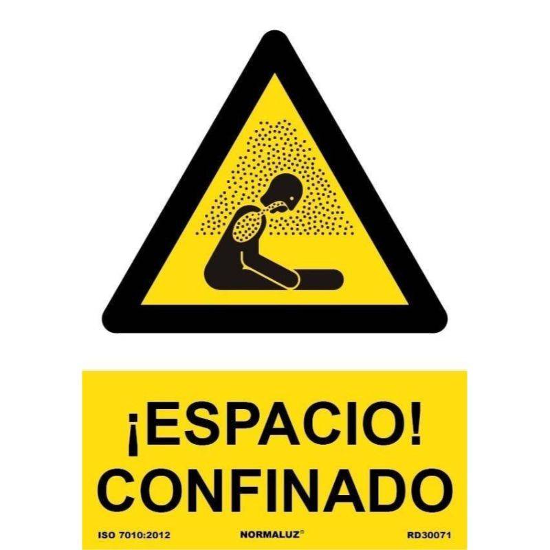 RD30071 NORMALUZ - SEÑAL PELIGRO ESPACIO CONFINADO PVC 0,7mm 210X300mm