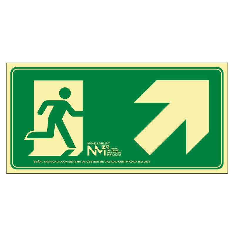 B11150 NORMALUZ - SEÑAL EV ESCALERA ARRIBA DERECHA PVC 0,7mm Clase B DISTANCIA DE VISION 10M