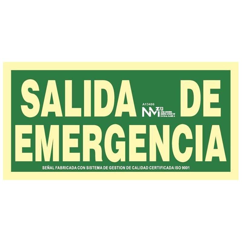 B11106 NORMALUZ - SEÑAL SALIDA DE EMERGENCIA PVC 0,7mm Clase B 320X160