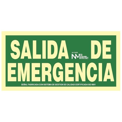 [00119158] B11106 NORMALUZ - SEÑAL SALIDA DE EMERGENCIA PVC 0,7mm Clase B 320X160