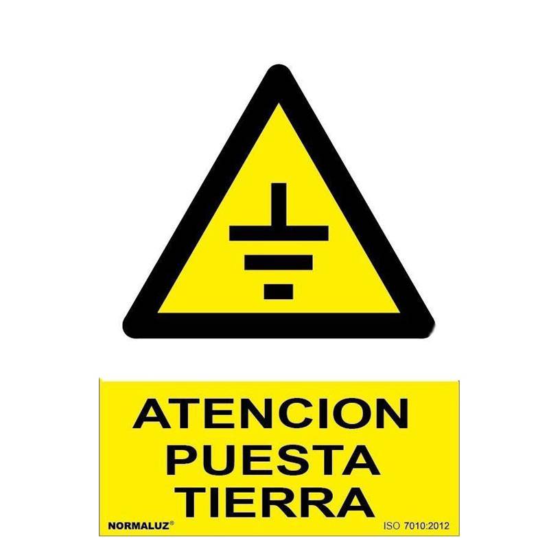 RD30030 NORMALUZ - SEÑAL ATENCION PUESTA A TIERRA PVC 0,7mm 210X300mm