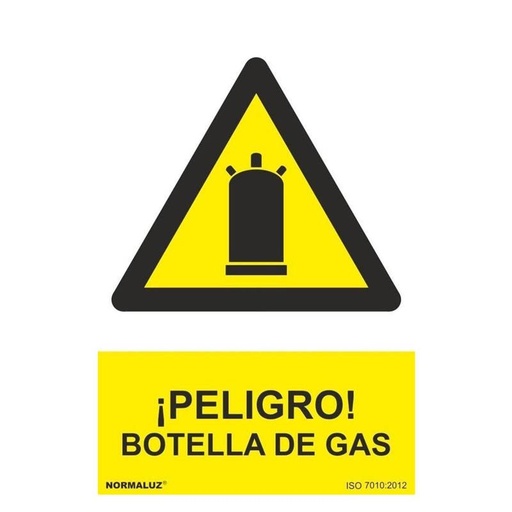 [00120961] RD30031 NORMALUZ - SEÑAL PELIGRO BOTELLA DE GAS PVC 0,7mm 210X300mm