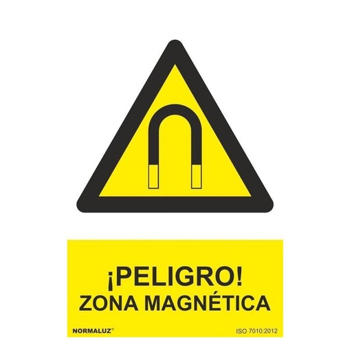 [00120962] RD30032 NORMALUZ - SEÑAL PELIGRO ZONA MAGNETICA PVC 0,7mm 210X300mm