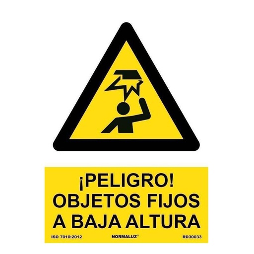 [00120963] RD30033 NORMALUZ - SEÑAL PELIGRO OBJETOS A BAJA ALTURA PVC 0,7mm 210X300mm