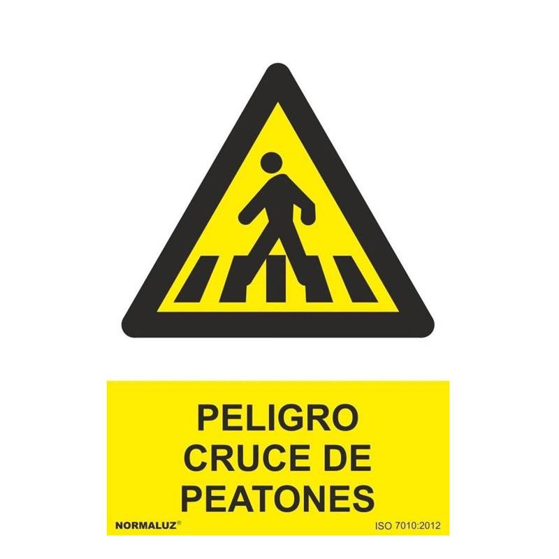 RD30034 NORMALUZ - SEÑAL PELIGRO CRUCE DE PEATONES PVC 0,7mm 210X300mm