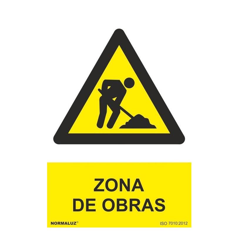 RD30035 NORMALUZ - SEÑAL PEÑIGRO ZONA DE OBRAS PVC 0,7mm 210X300mm