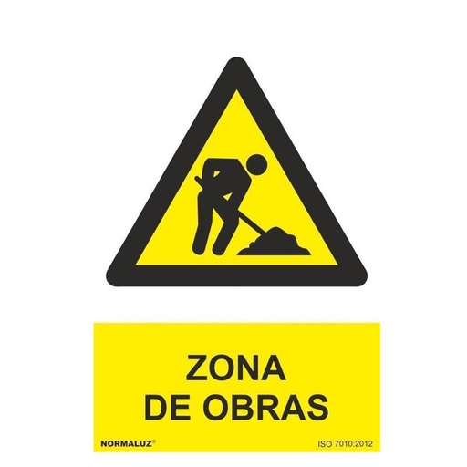 [00120965] RD30035 NORMALUZ - SEÑAL PEÑIGRO ZONA DE OBRAS PVC 0,7mm 210X300mm