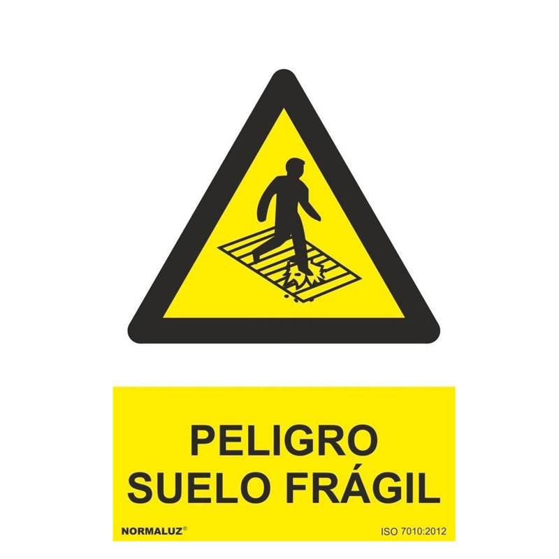 RD30036 NORMALUZ - SEÑAL PELIGRO SUELO FRAGIL PVC 0,7mm 210X300mm