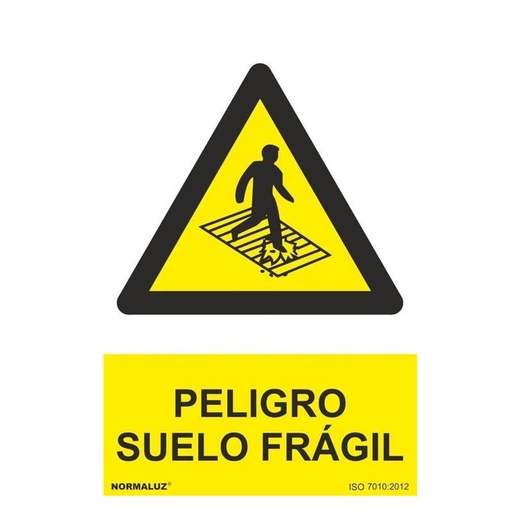 [00120966] RD30036 NORMALUZ - SEÑAL PELIGRO SUELO FRAGIL PVC 0,7mm 210X300mm