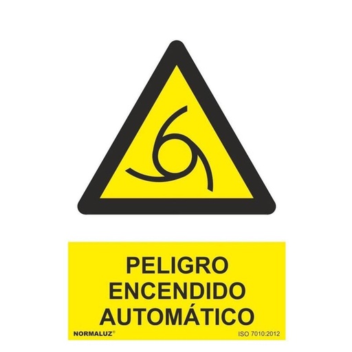 [00120968] RD30038 NORMALUZ - SEÑAL PELIGRO ENCENDIDO AUTOMATICO PVC 0,7mm 210X300mm