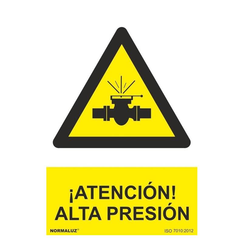 RD30039 NORMALUZ - SEÑAL PELIGRO ALTA PRESION PVC 0,7mm 210X300mm