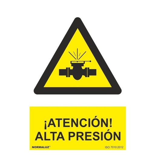 [00120969] RD30039 NORMALUZ - SEÑAL PELIGRO ALTA PRESION PVC 0,7mm 210X300mm