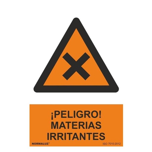[00120971] RD30041 NORMALUZ - SEÑAL PELIGRO MATERIAS IRRITANTES PVC 0,7mm 210X300mm