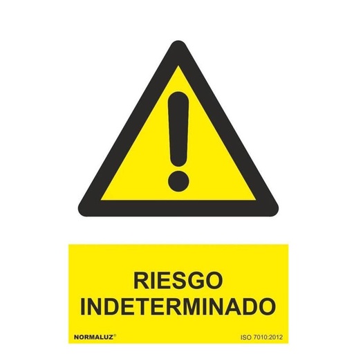 [00120939] RD30008 NORMALUZ - SEÑAL PELIGRO RIESGO INDETERMINADO PVC 0,7mm 210X300mm