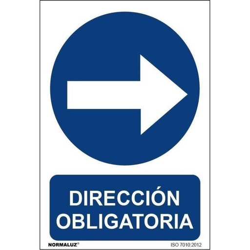 [00120372] RD20029 NORMALUZ - SEÑAL DIRECCION OBLIGATORIA DERECHA PVC 0,7mm 210X300mm
